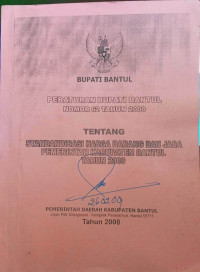 Peraturan Bupati Bantul Nomor 62 Tahun 2008